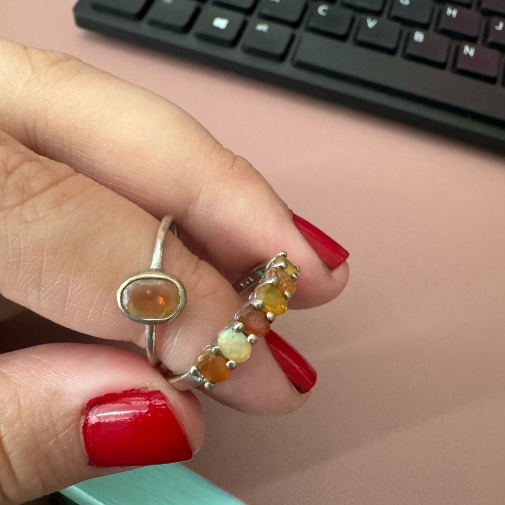Ethiopian Opal Sterling Silver Rings